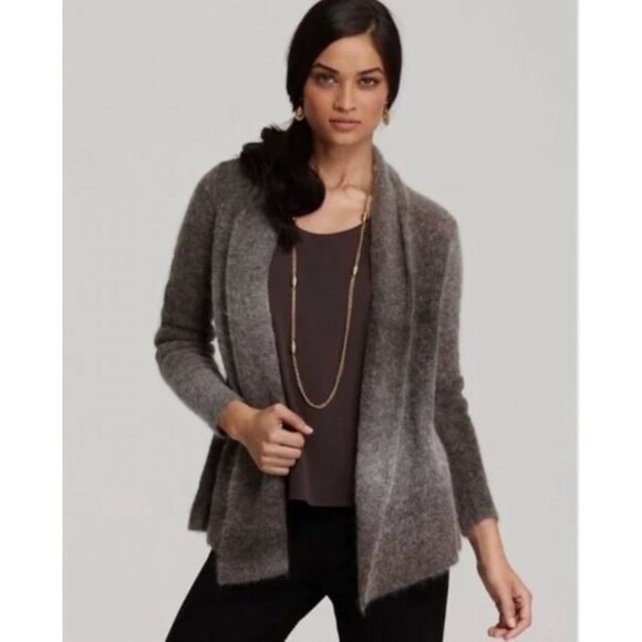 Eileen Fisher Women's Moss Green Wool/Mohair Blend Cardigan Sweater Sz SP 2209 - Picture 2 of 11